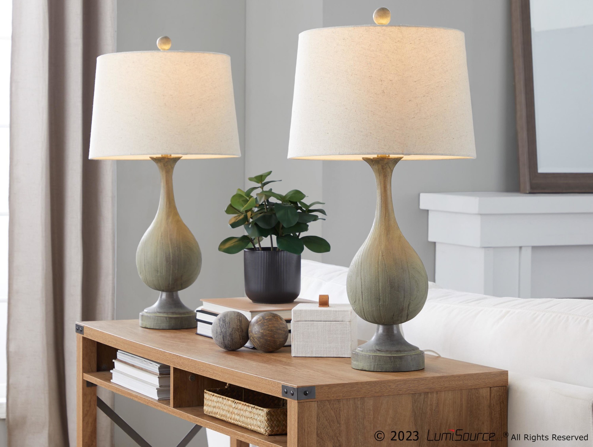 Cipolla Poly 29" Polyresin Table Lamp - Set Of 2